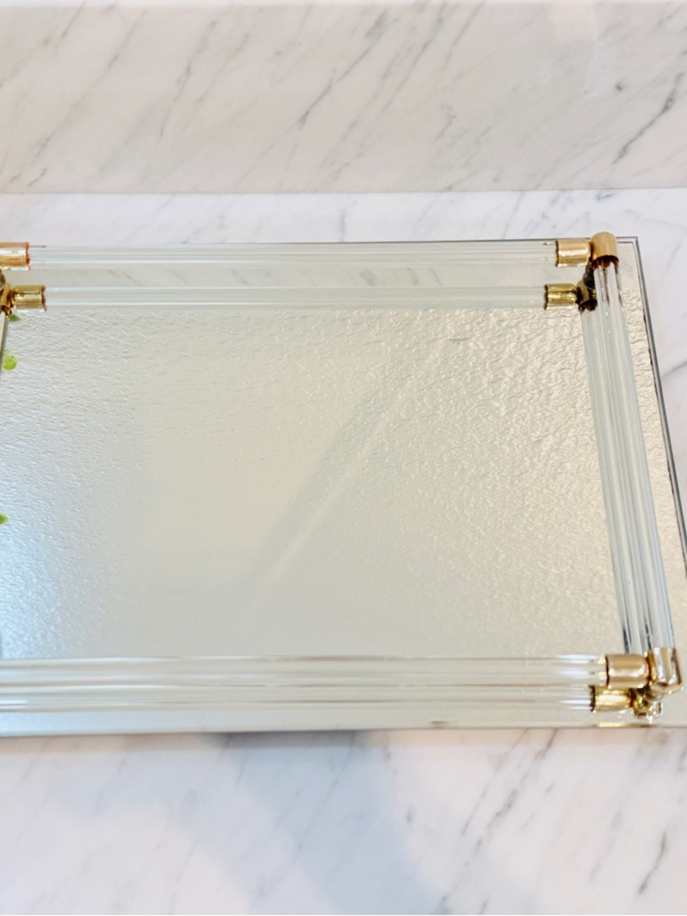 Vintage Modern Glass and Gold Mirrored Vanity Tray - Picture 6 of 14